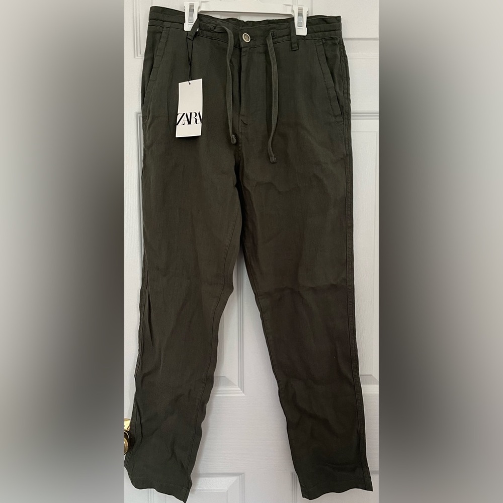Men’s Zara linen cotton blend pants